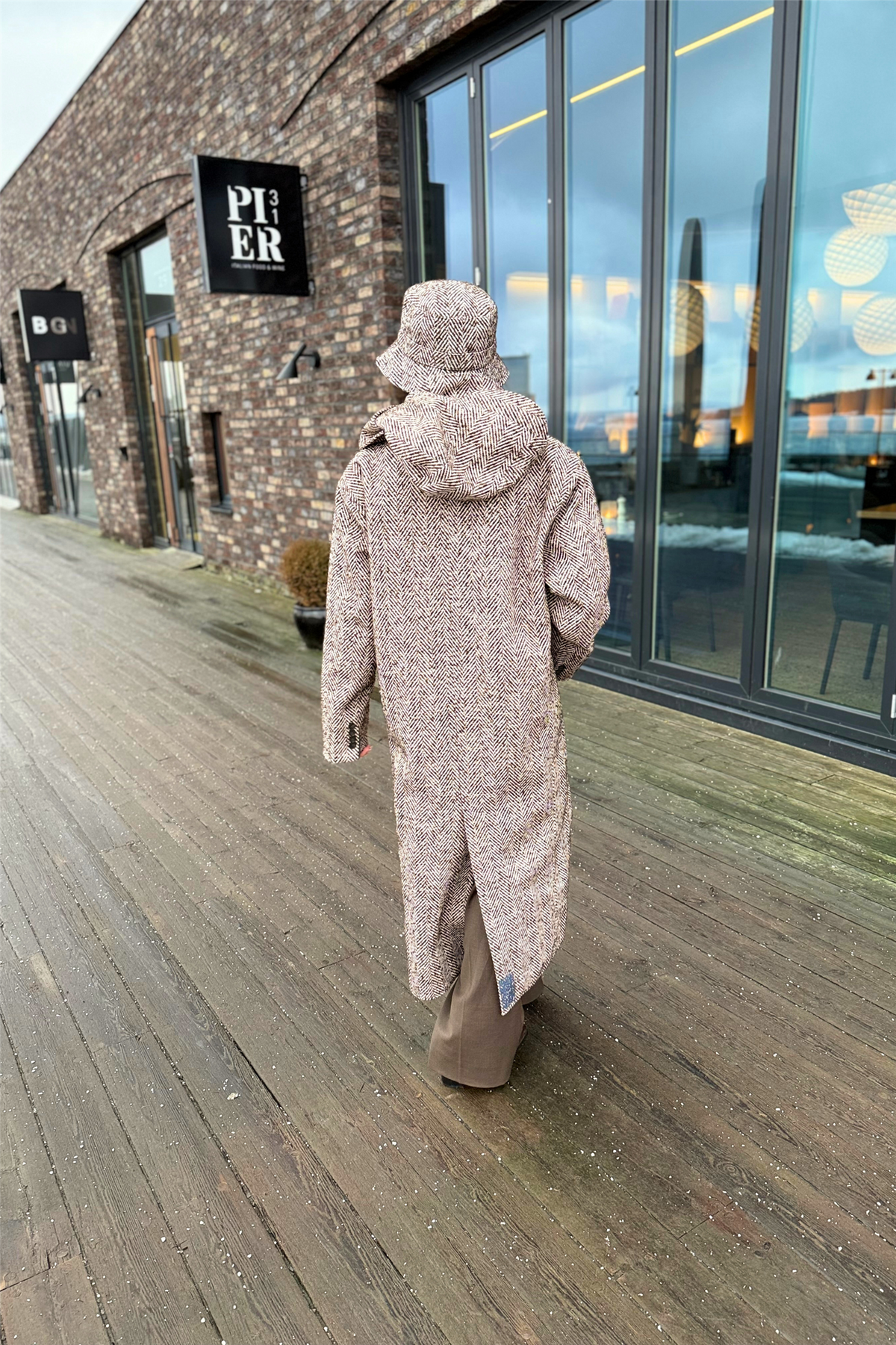 Regntid Coat Brown Herringbone