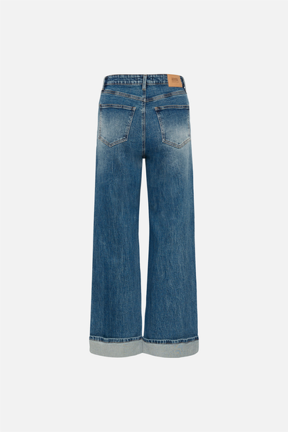 GZsara HW wide jeans Washed Mid Blue