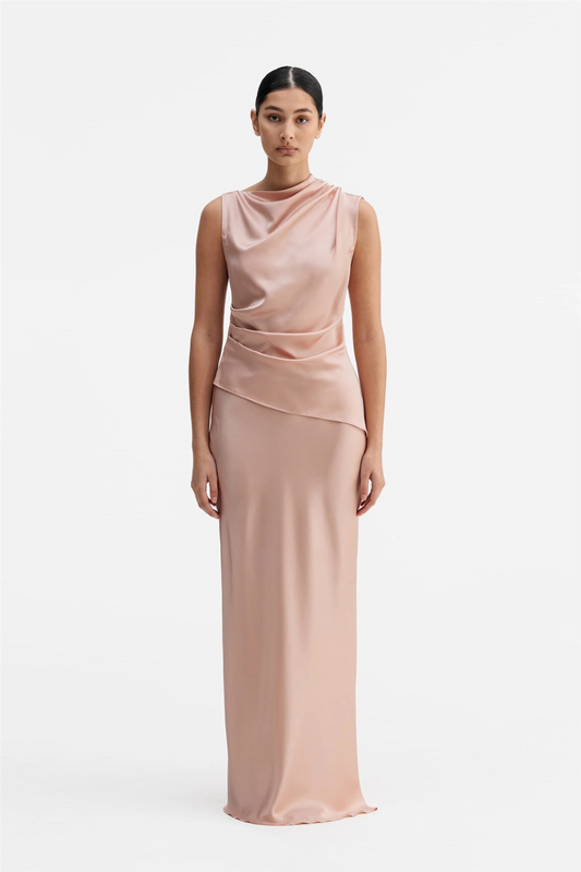 Hana Long Logo Skirt Dusty Pink