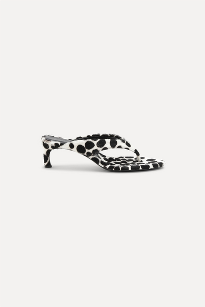 Kitten Heel Leather Mule Bright White Comb.