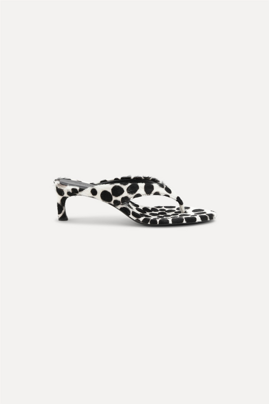 Kitten Heel Leather Mule Bright White Comb.