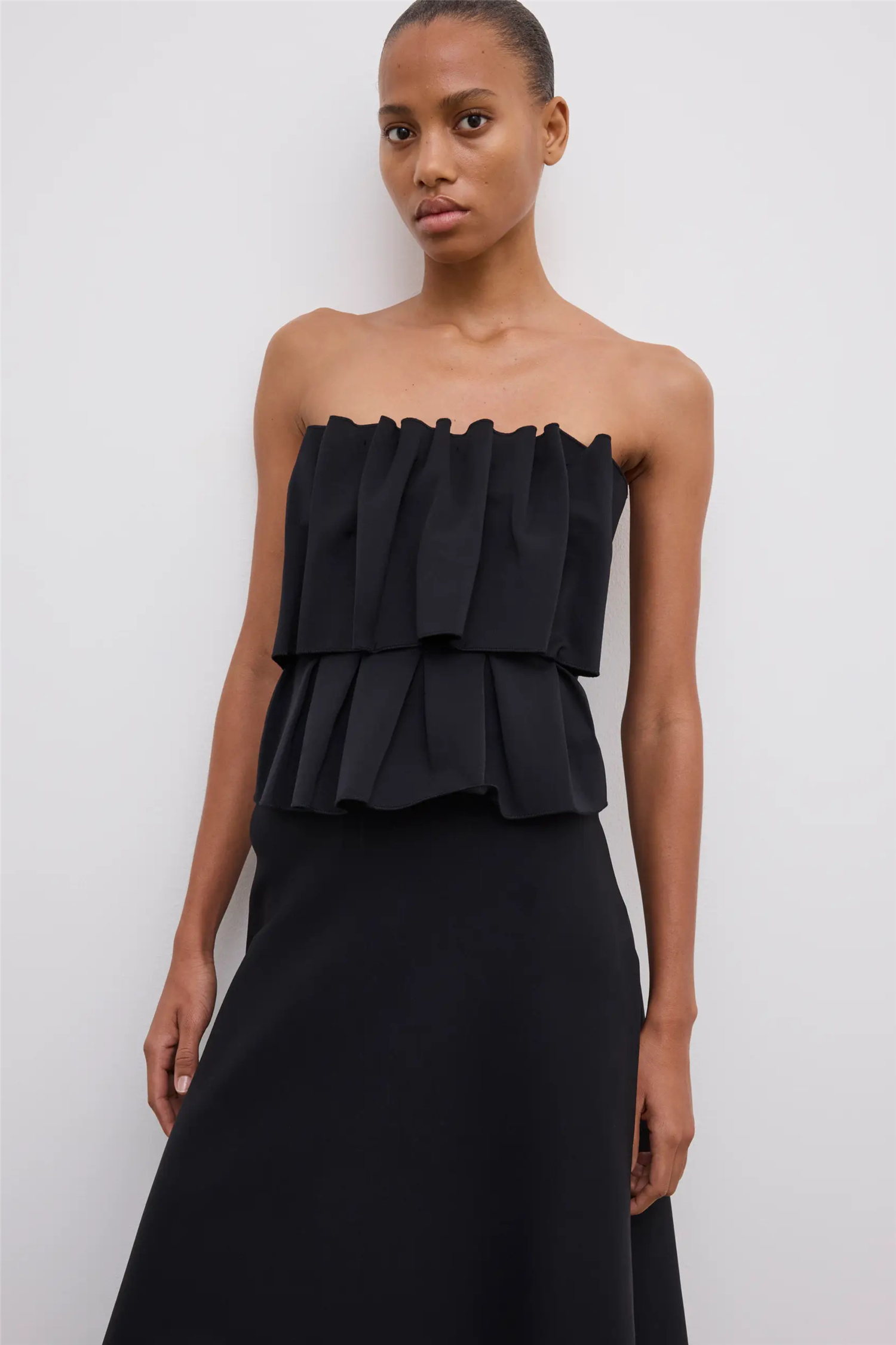Sculpted Tube Top Black.