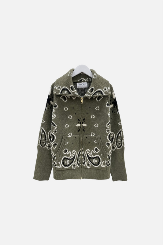 Paisley Jacket Zip Khaki