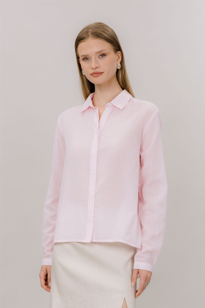Aja Shirt Pink Stripes.