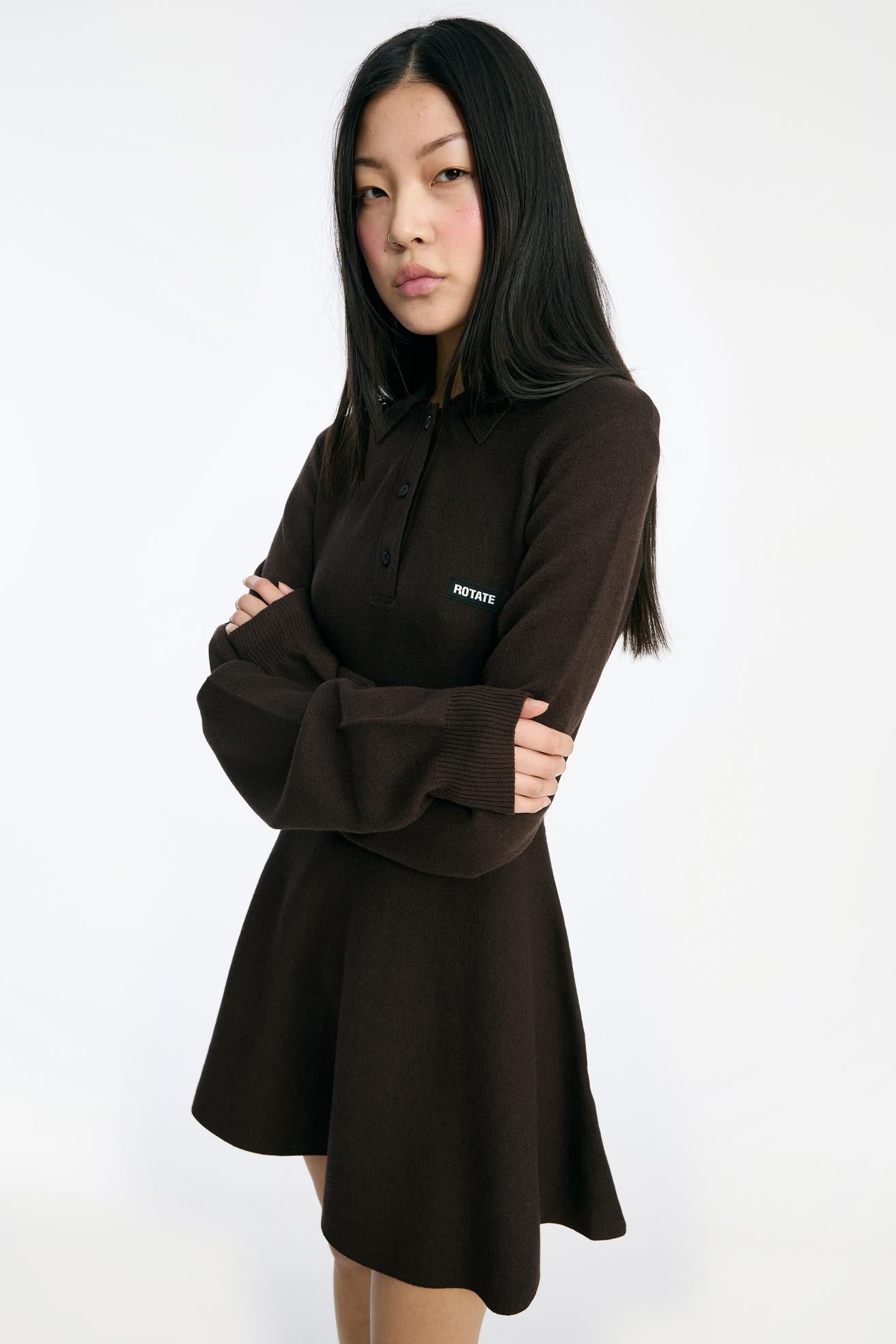 Slinky Knit Polo Dress Molé