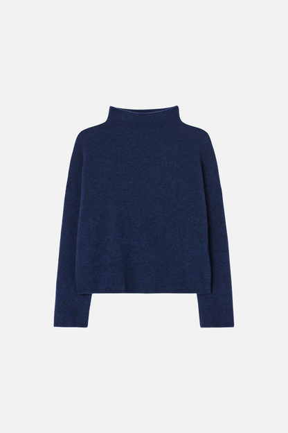 Mika Yak Funnelneck Sweater Deep Blue