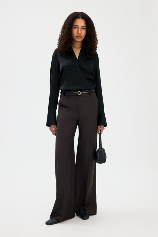 Harlow wool trousers Dark Chocolate.