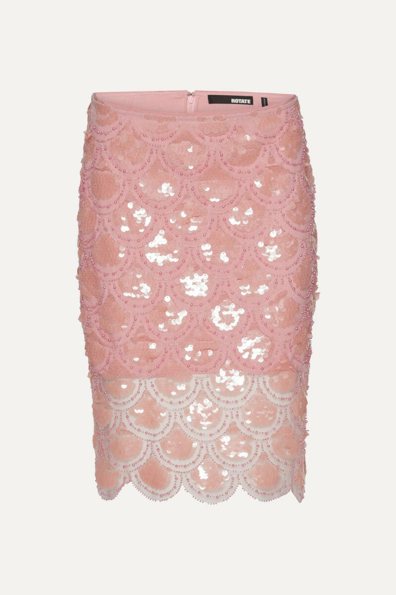 Sequin Pencil Skirt Peachskin.