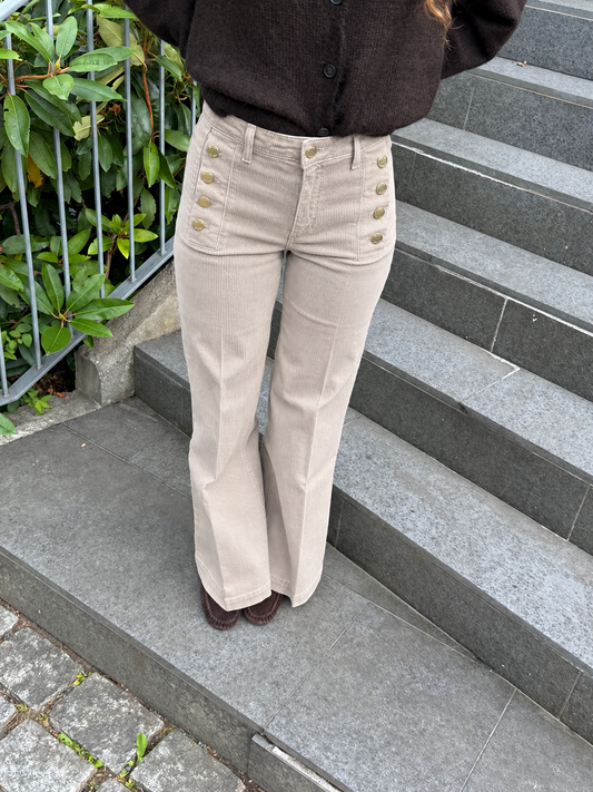 Giudith Cord Jeans Taupe
