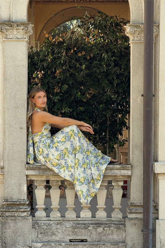 Rosso Dress Lemon Aop