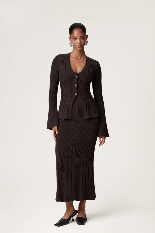 Lugo Cardigan Dark Brown