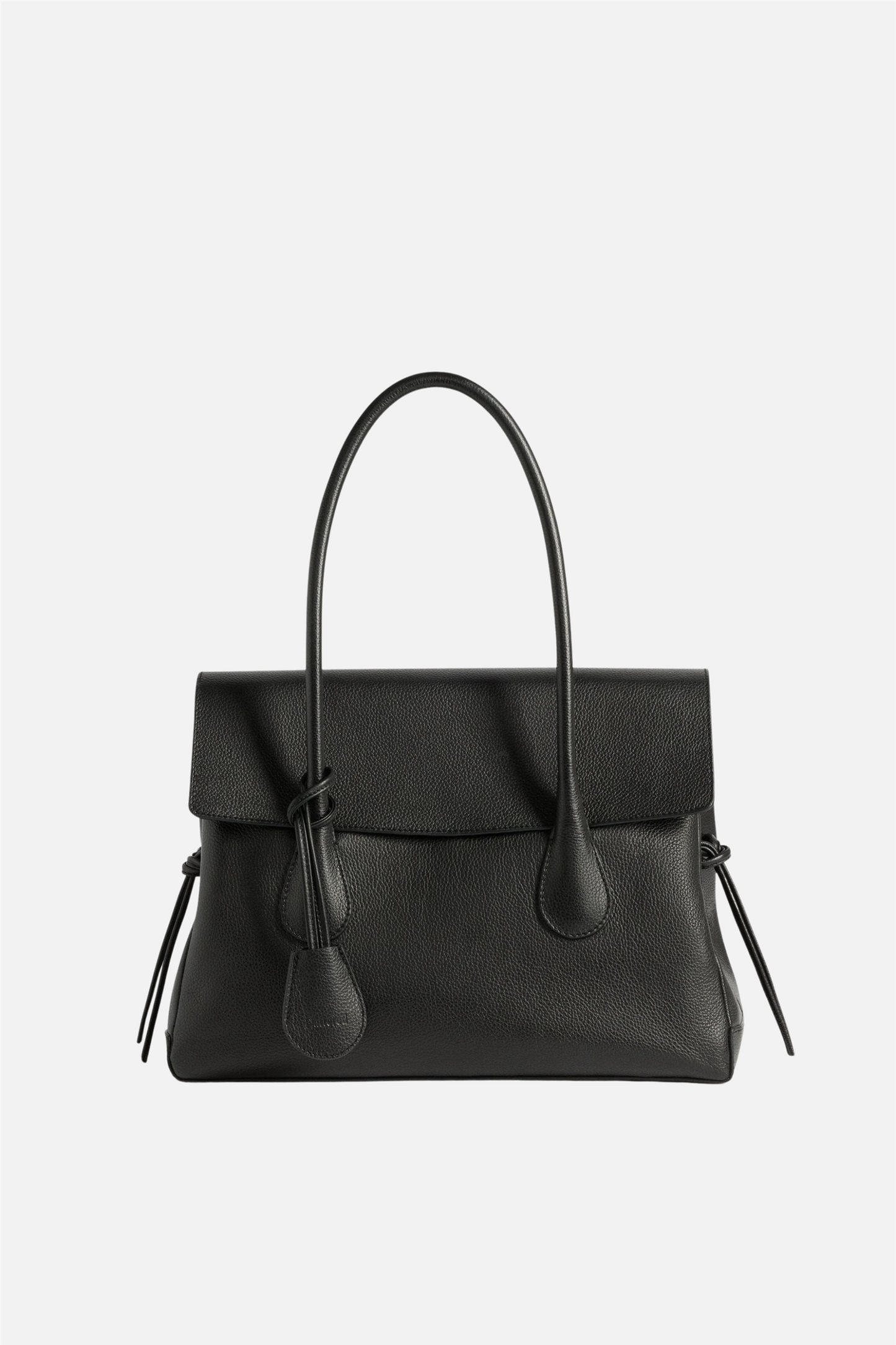 Lydia Tote Bag Grained Leather Black.