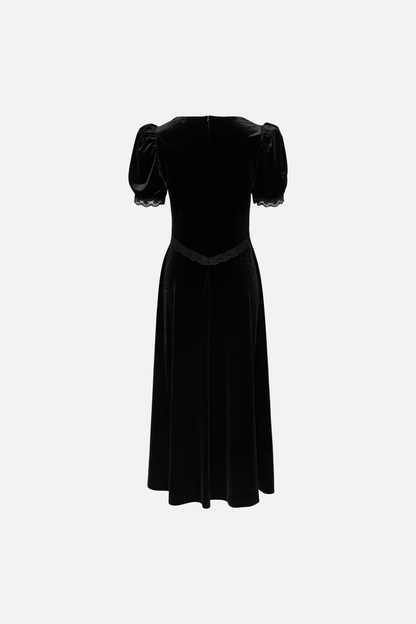 Francis Velvet Midi Dress Black Velvet