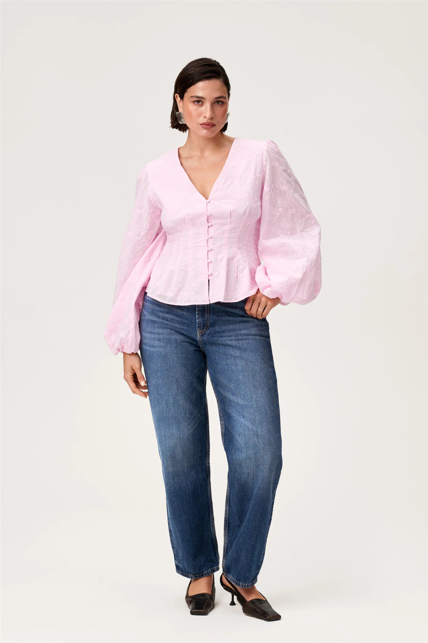 Palena Blouse Pink Embroidery.