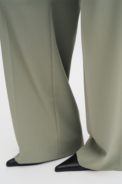 Darcey wool trousers Light Green