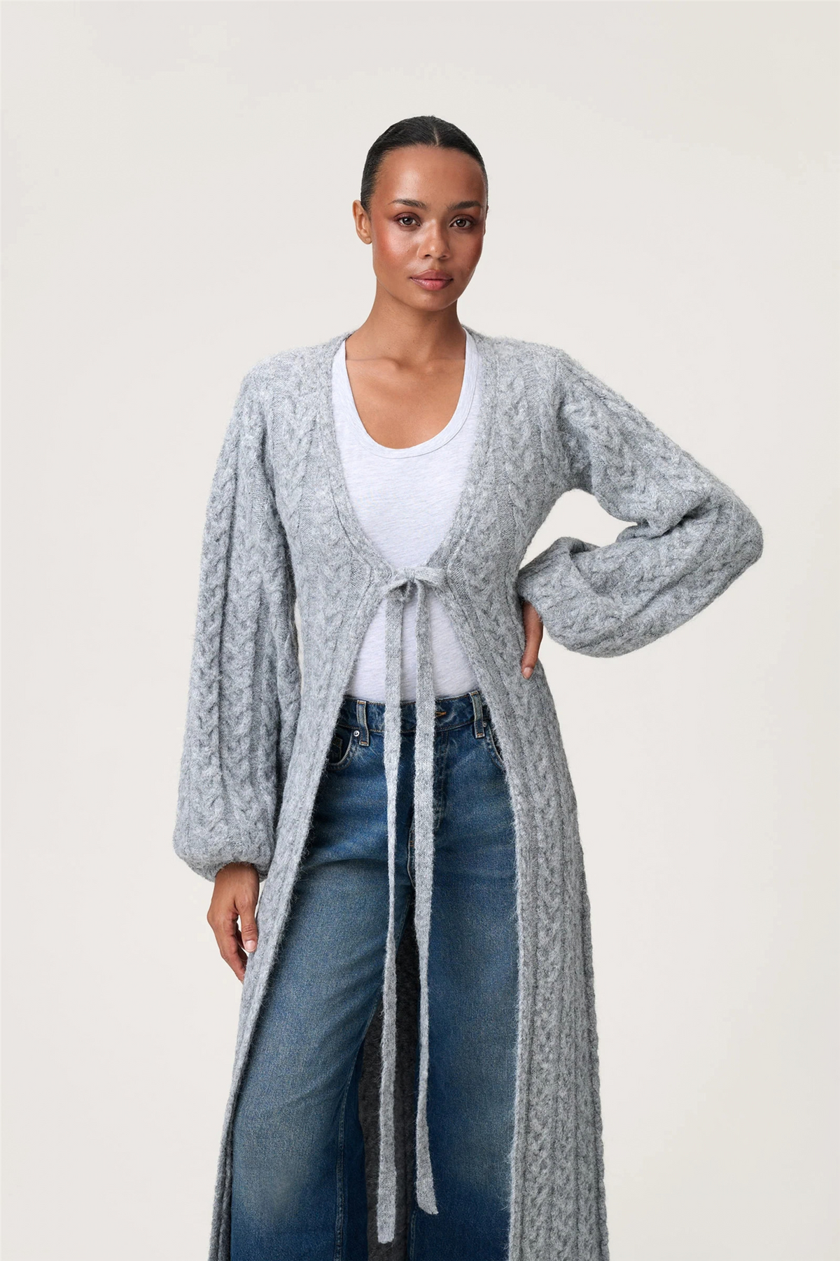 Biella Cardigan Grey Melange.