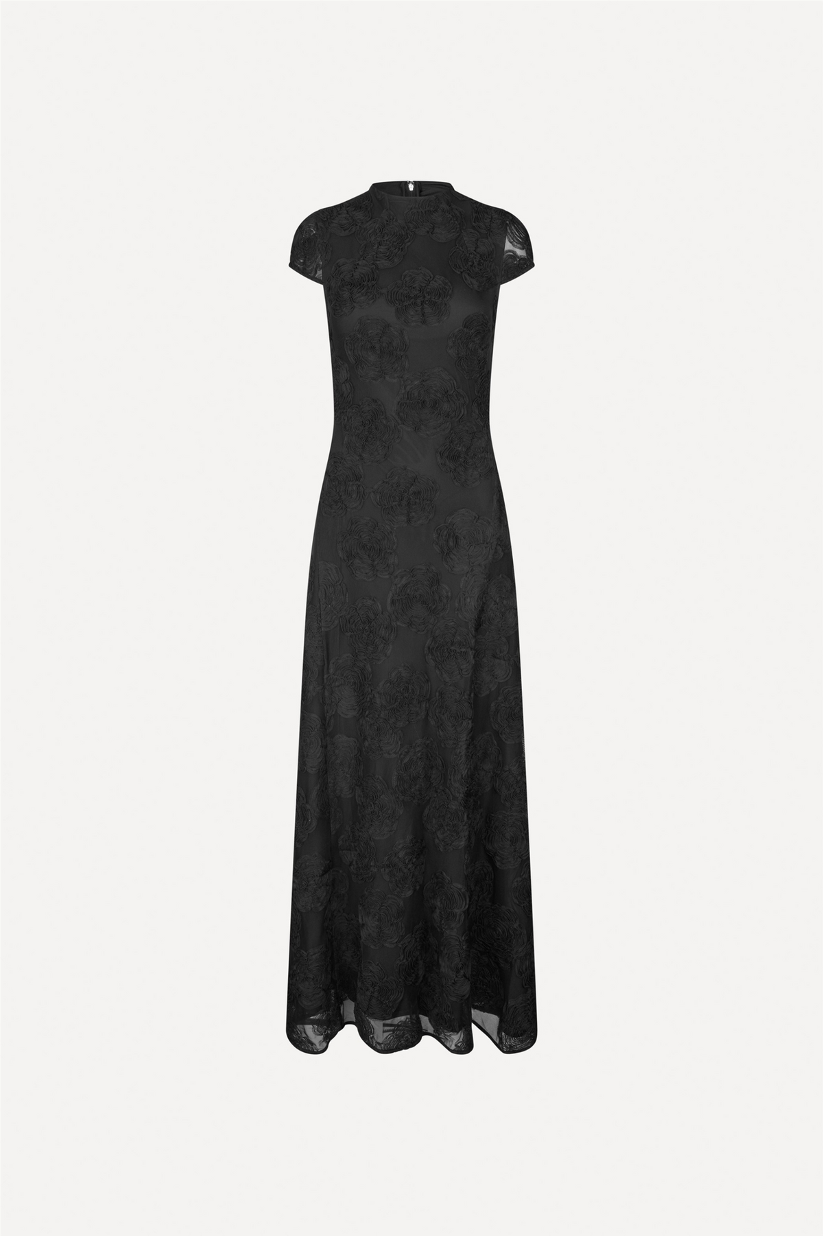 Flower Mesh Maxi Dress Black.