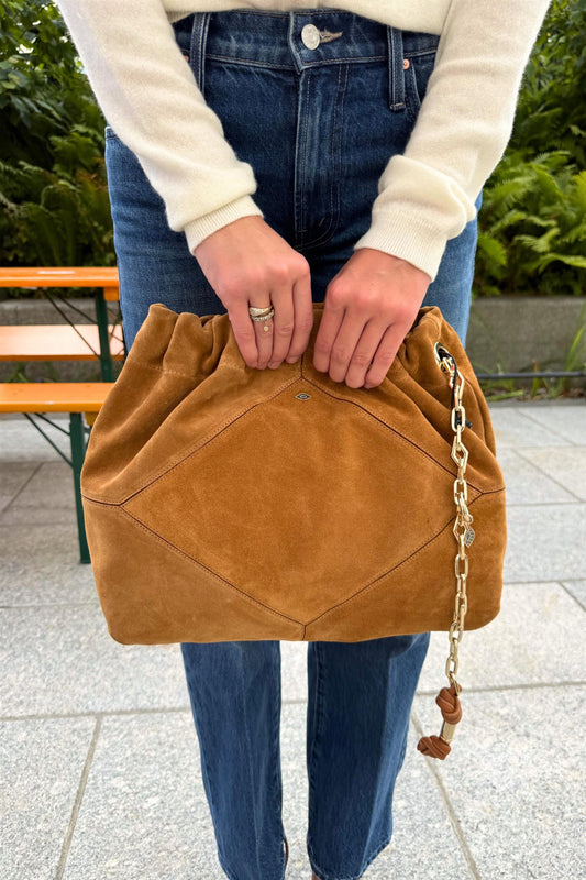 Bag M Suede June Tote Cognac