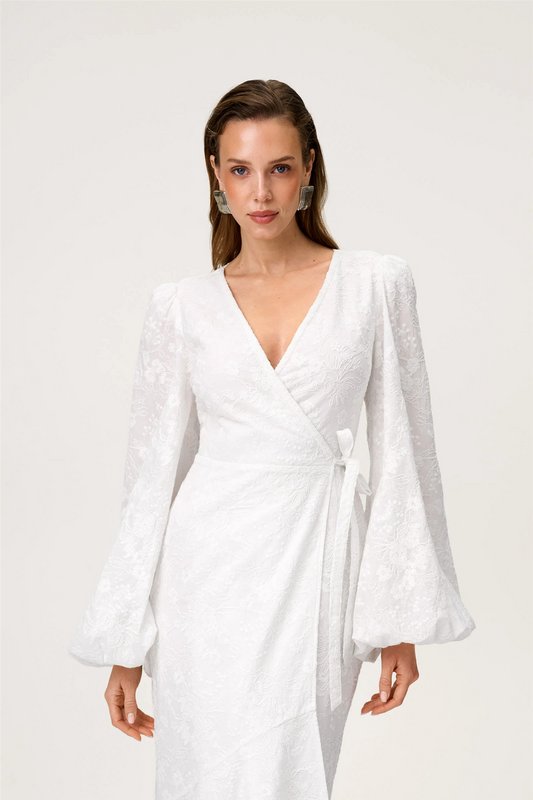 Portofino Maxi Dress White Embroidery.