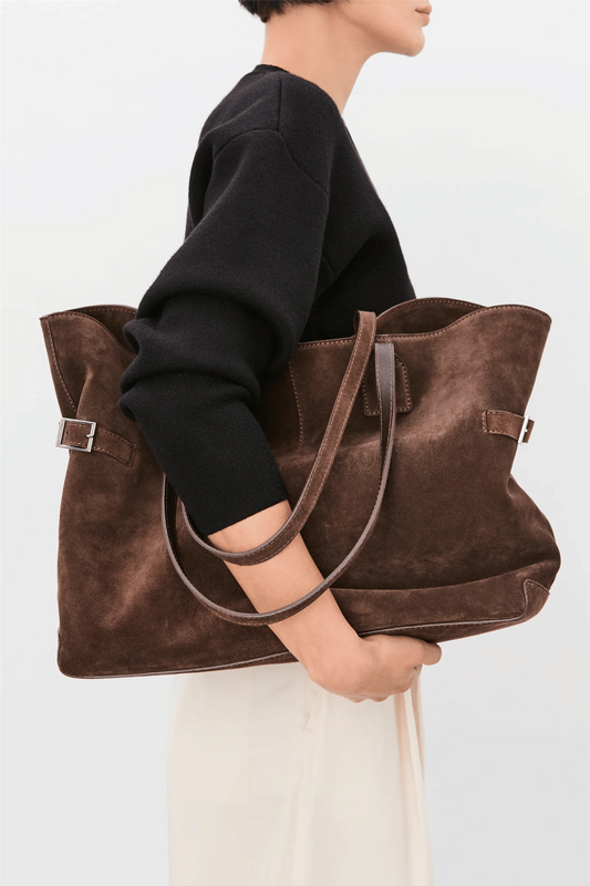 Lesley Tote Bag Suede Chocolate