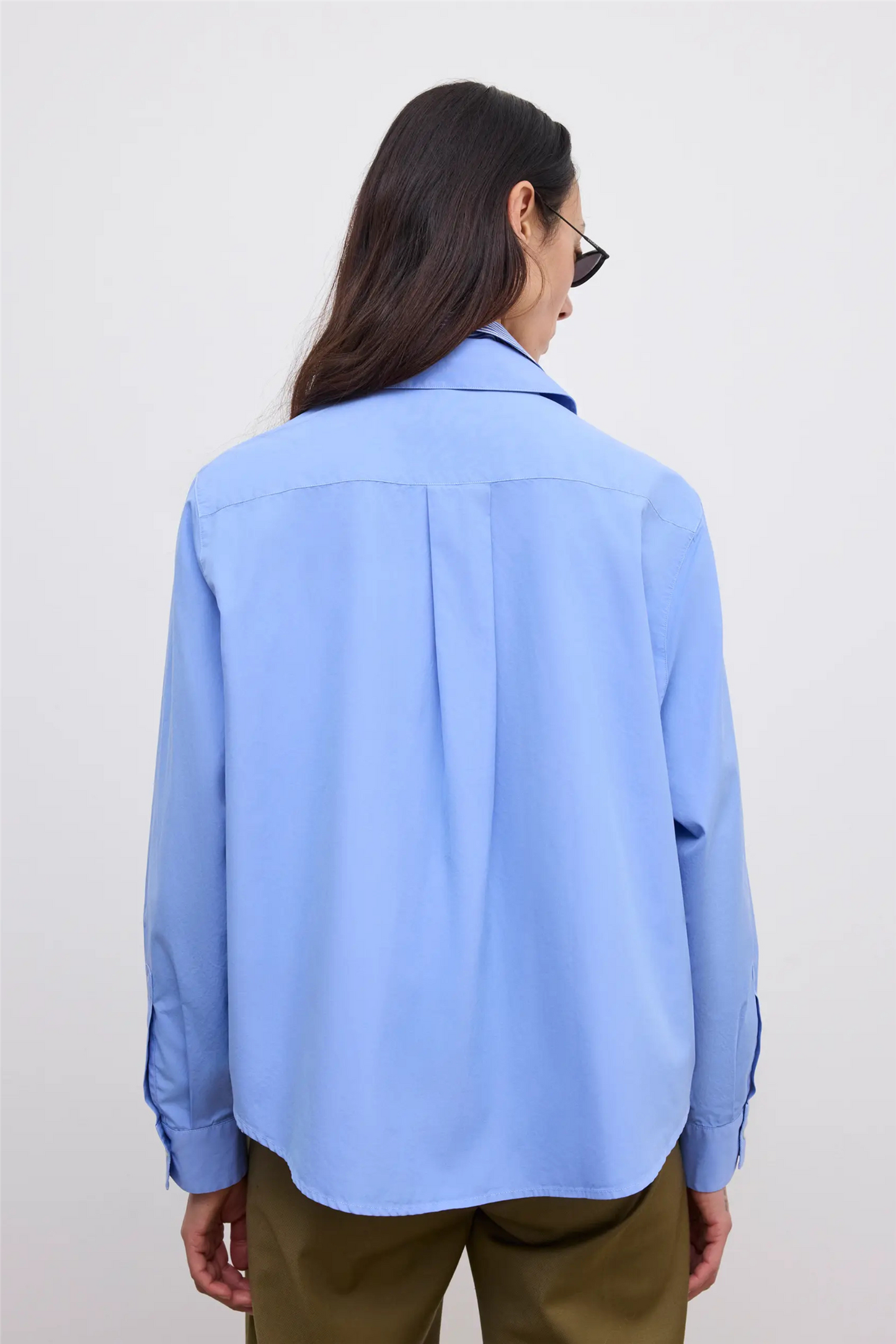 Cropped Shirt Mid Blue