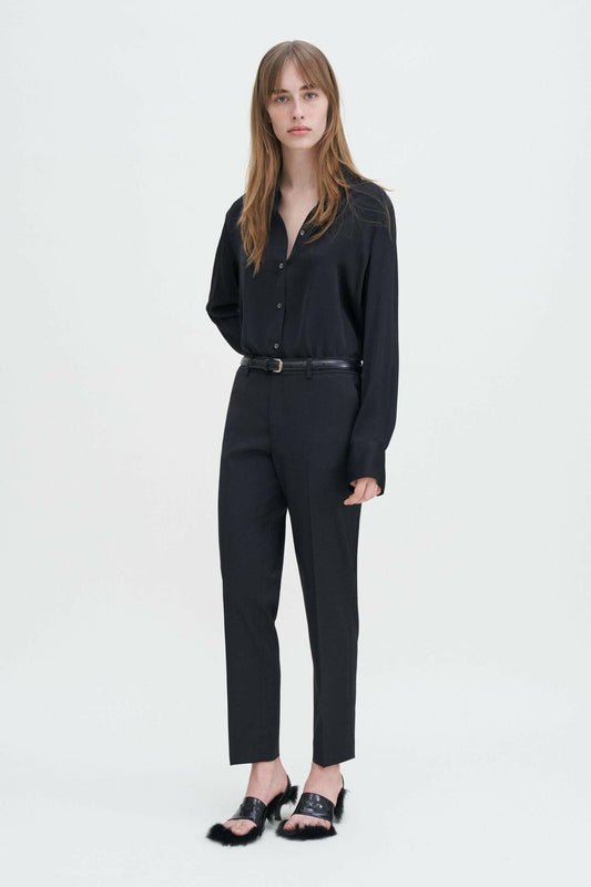 Emma Cropped Cool Wool Trousers Black.