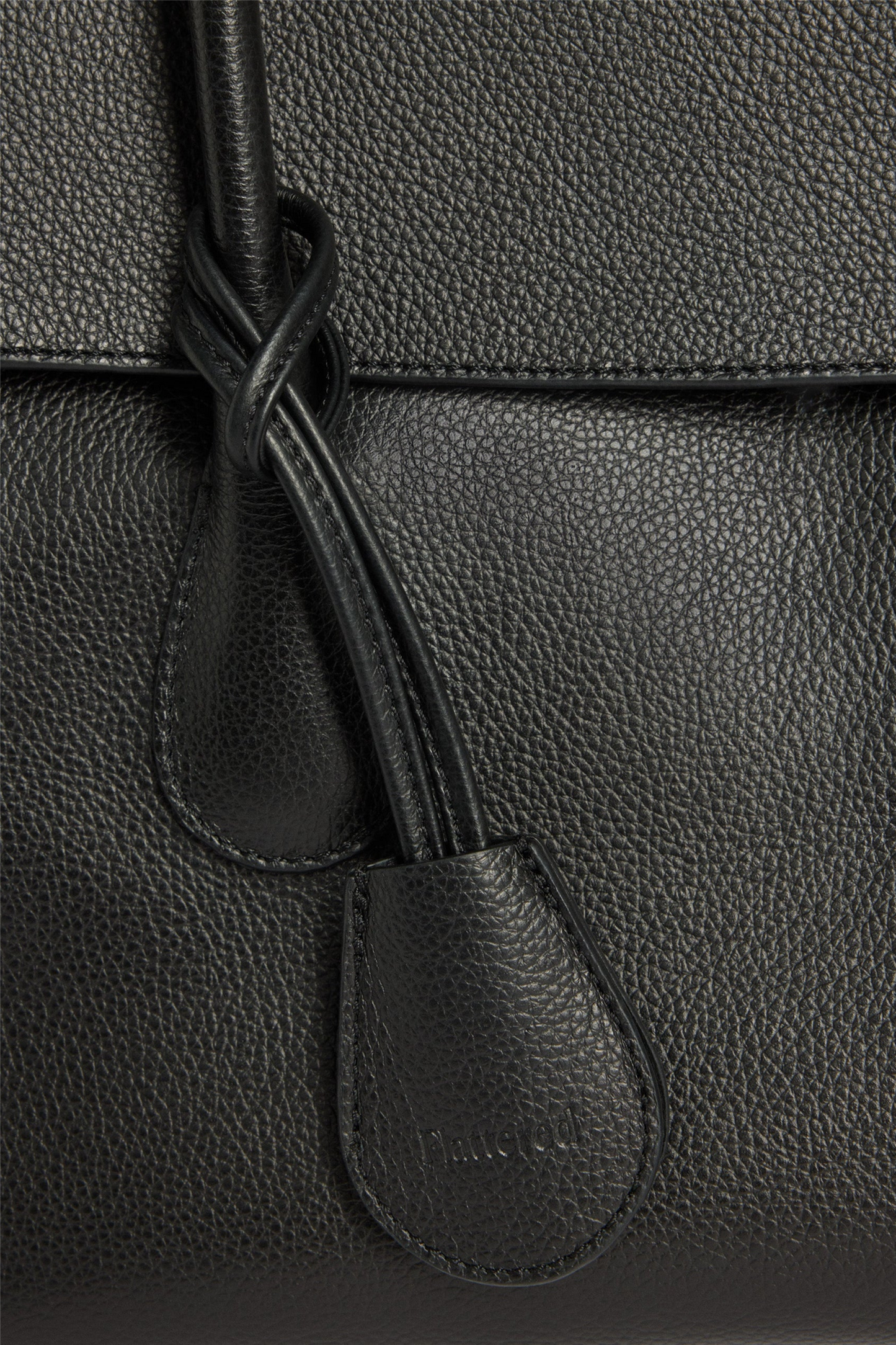 Lydia Tote Bag Grained Leather Black.