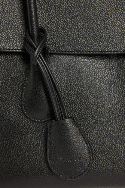 Lydia Tote Bag Grained Leather Black.