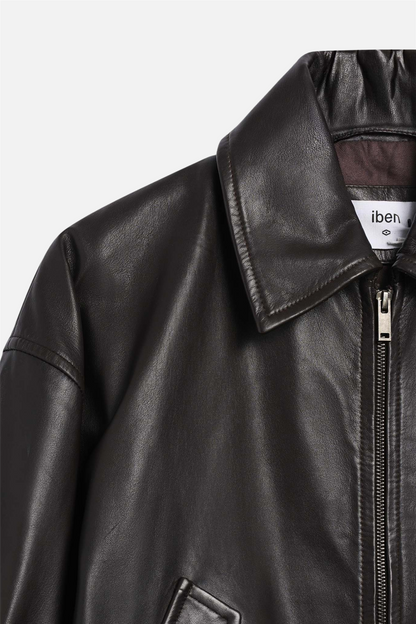 Zephyr Leather Jacket Espresso Brown