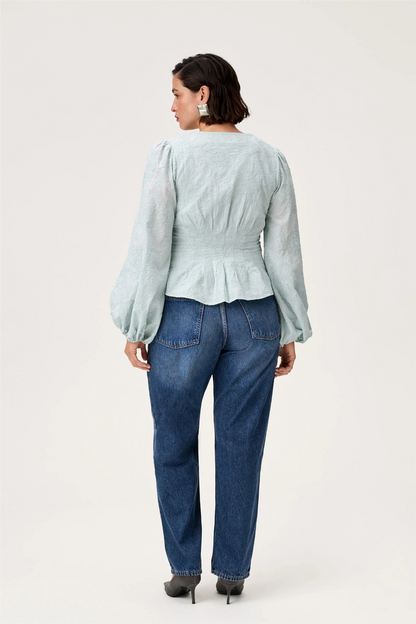 Palena Blouse Mint Embroidery.
