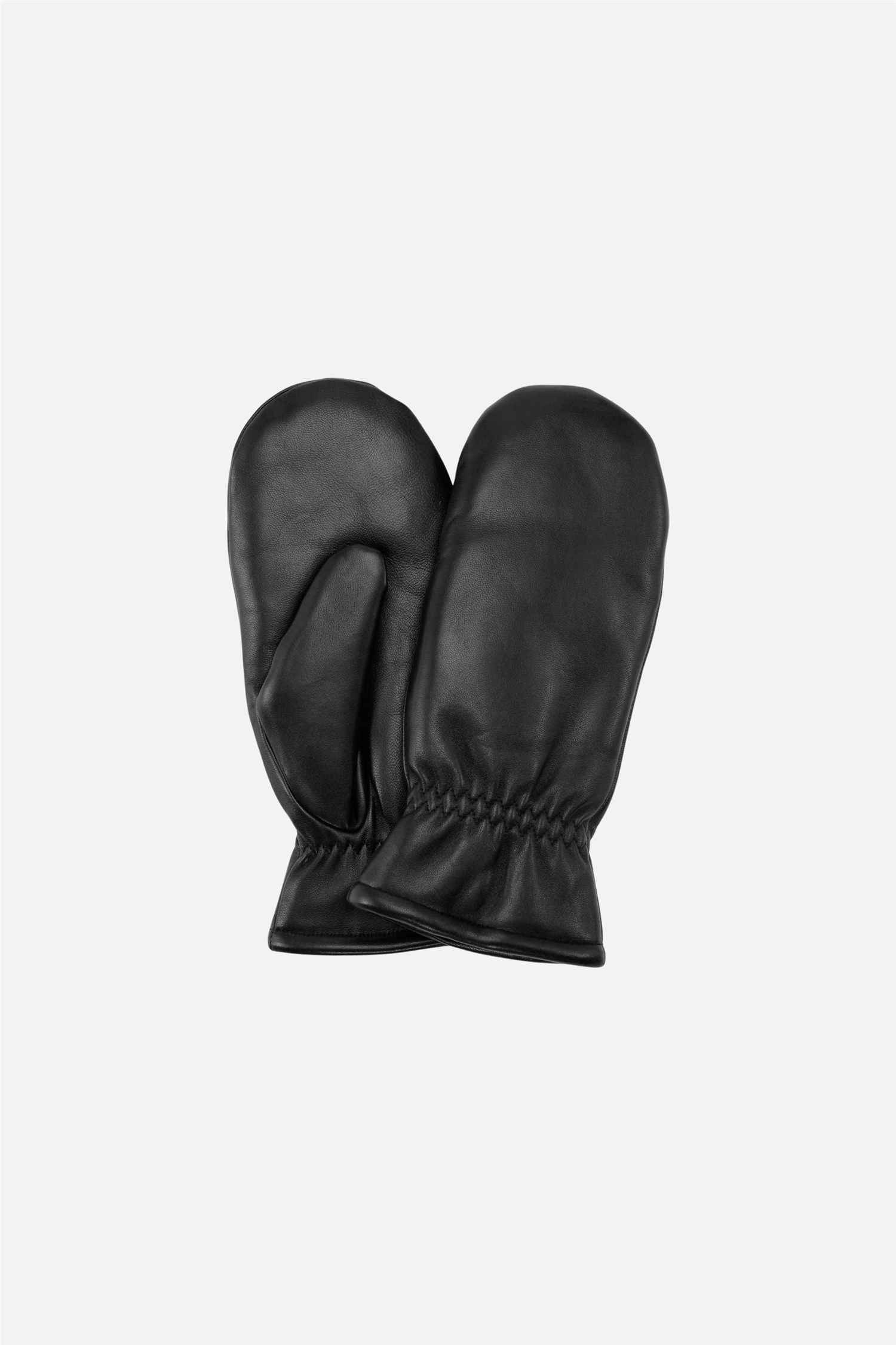 Classic Leather Mittens Black.
