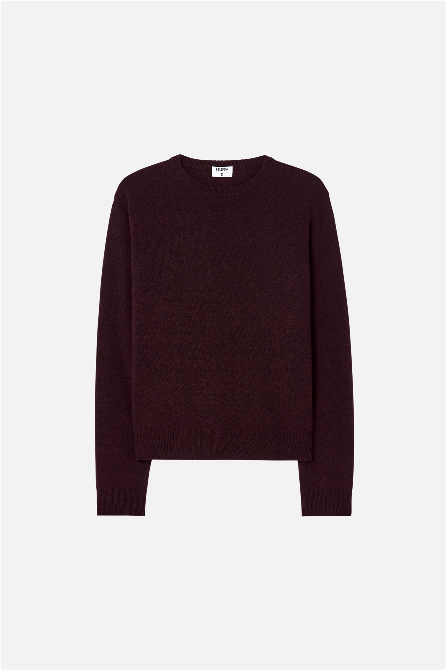 Soft Wool Crewneck Sweater Dark Burgundy.