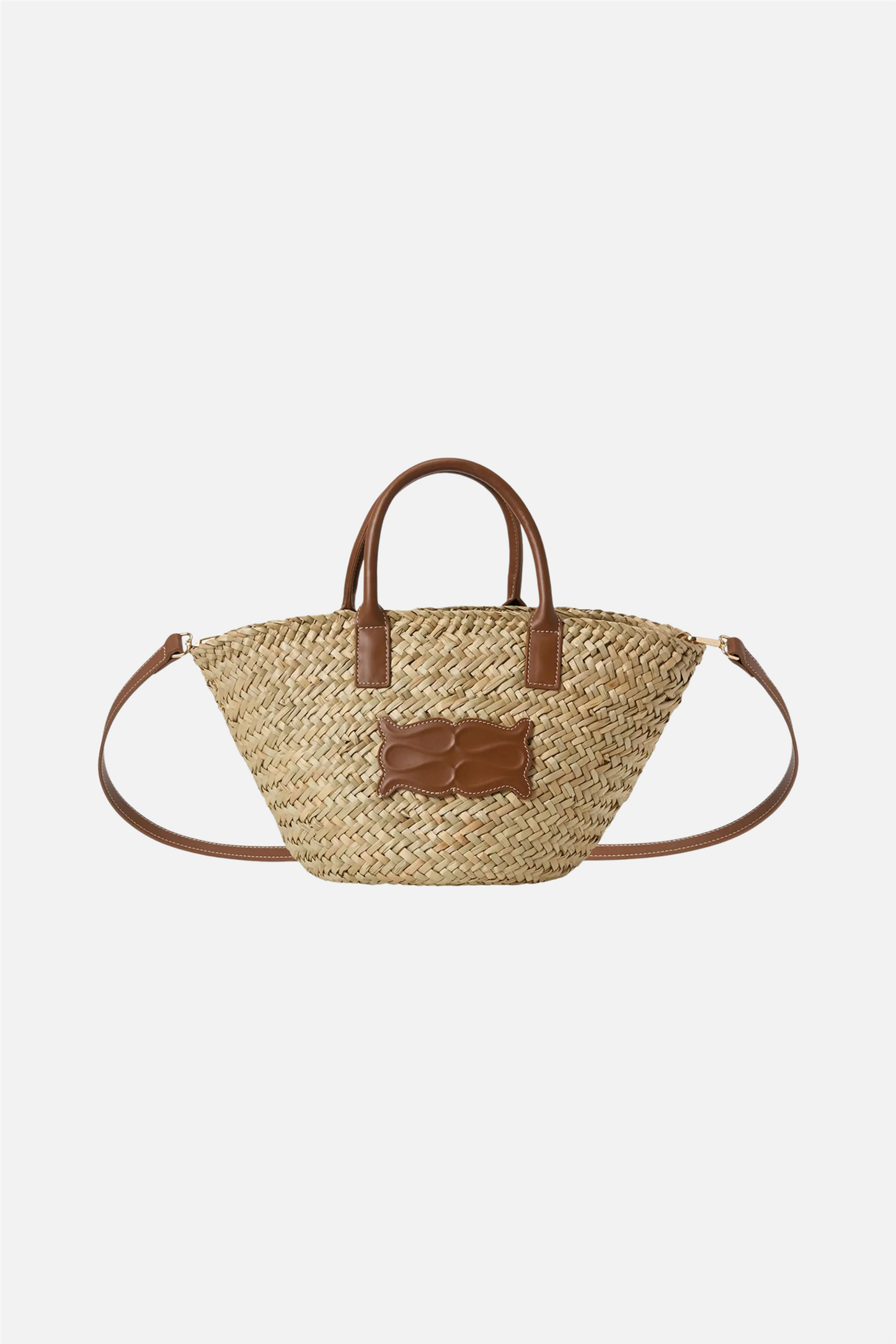 Small Monogram Straw Bag Cognac