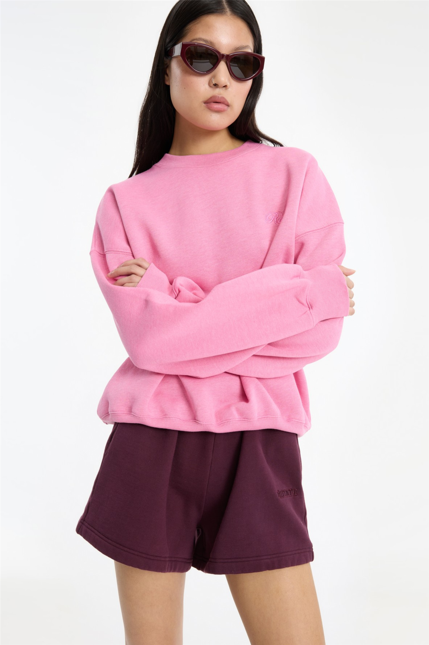 Classic Sweatshirt Aurora Pink Melange.