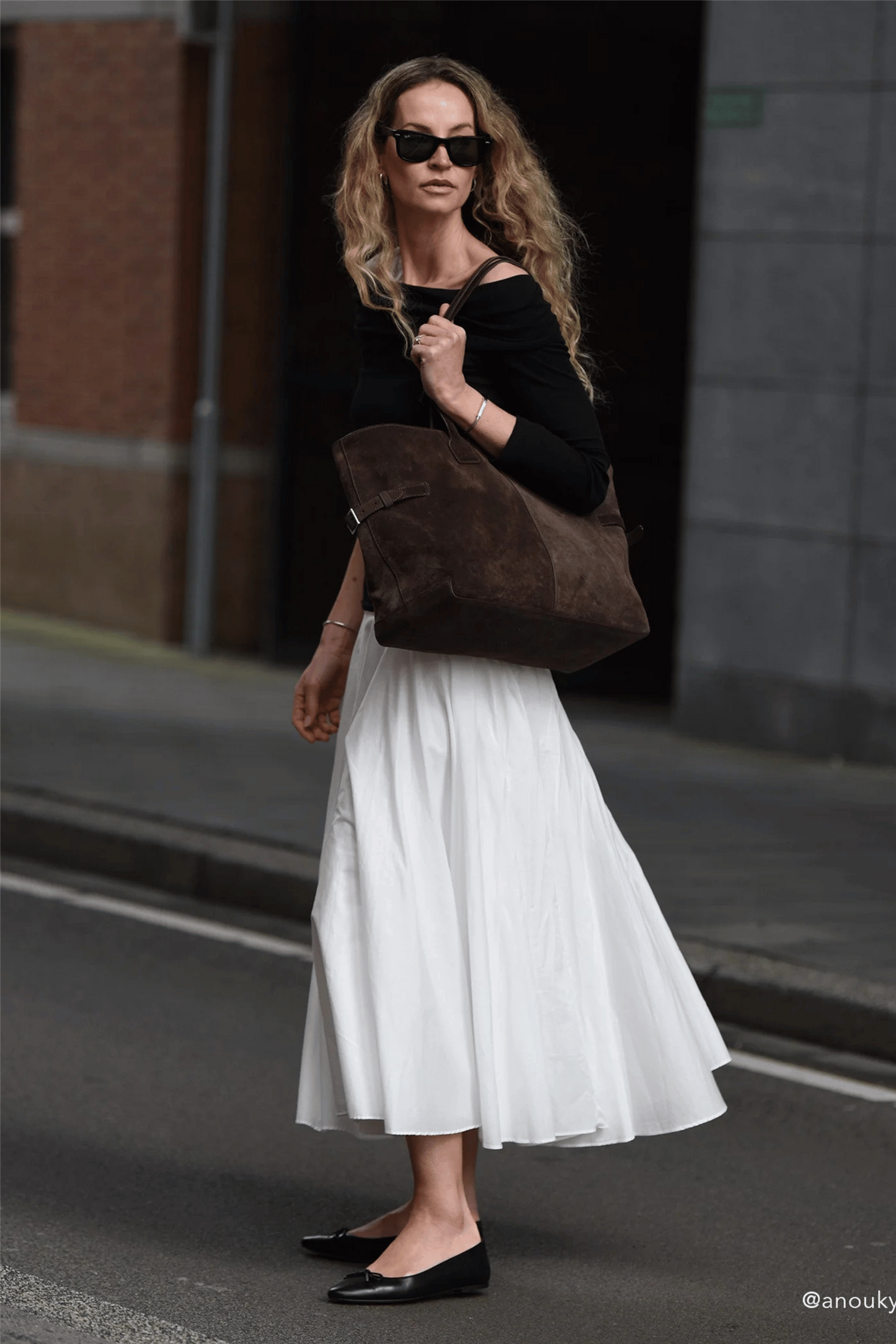 Lesley Tote Bag Suede Chocolate