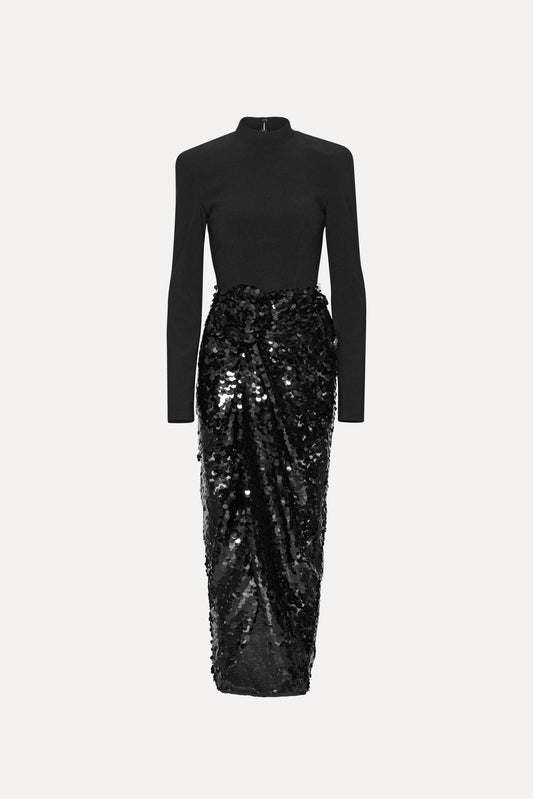 Knotted Midi Dress Black
