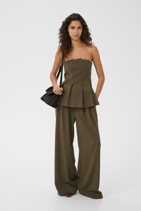 GZstacy pleat corsage Slate Black Melange.