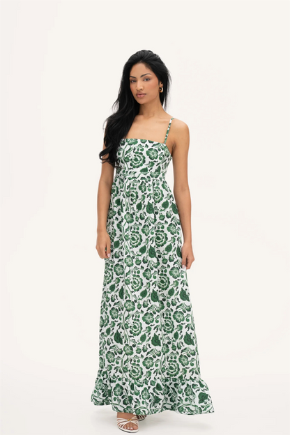 Antoniette Dress Green Print