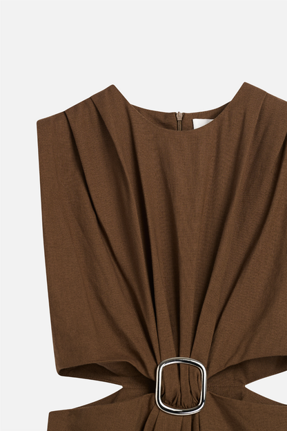 Riviera Dress Chestnut Brown