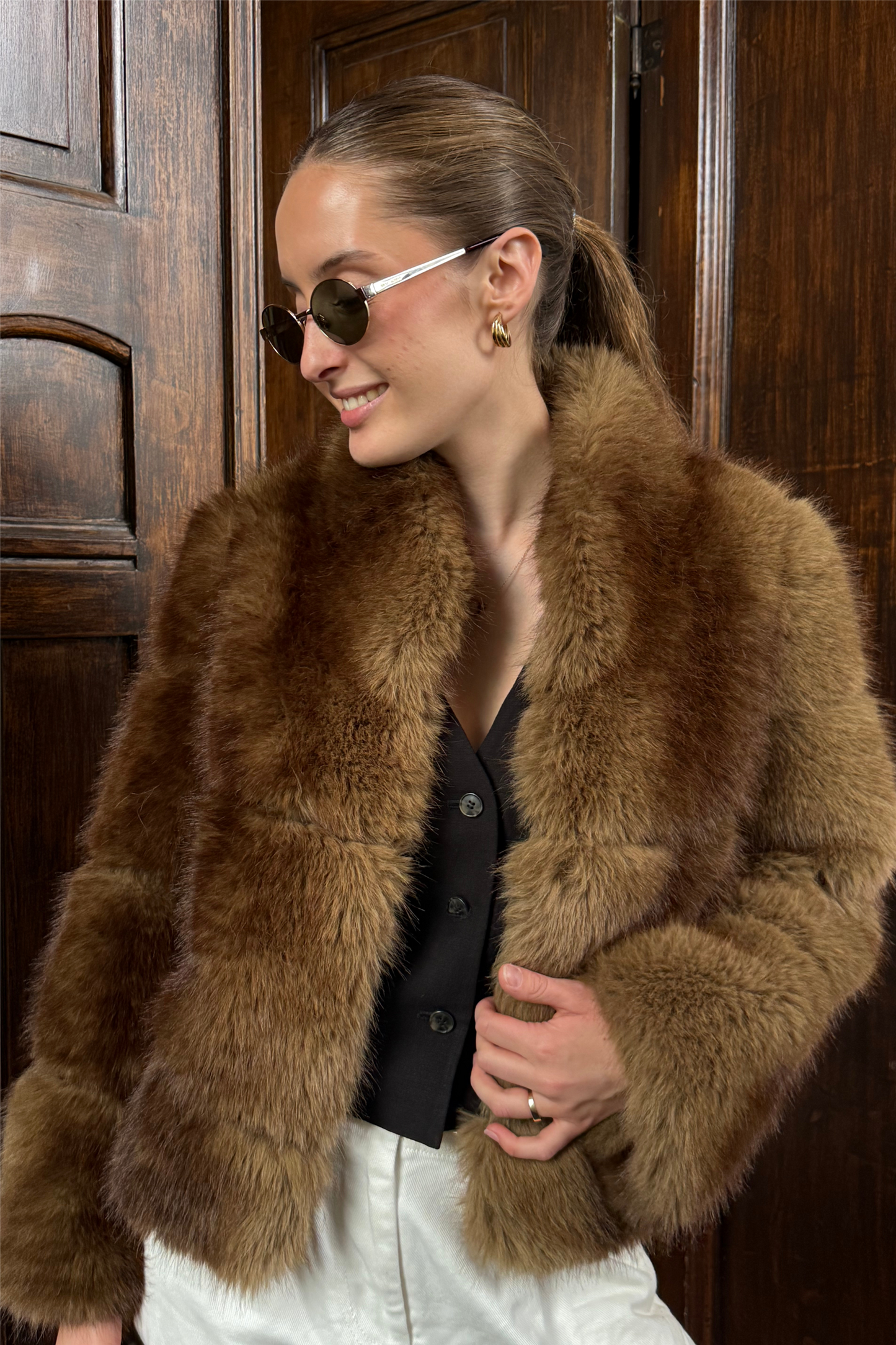 Posh Short Coat Dk Brown