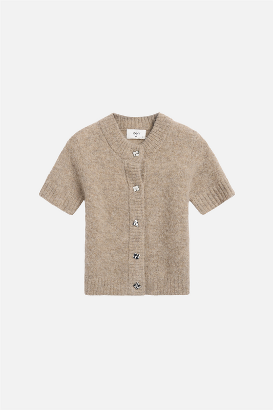 Monty SS Cardigan Stone Sand
