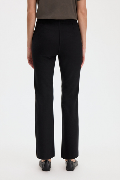 Flared jersey trousers Black
