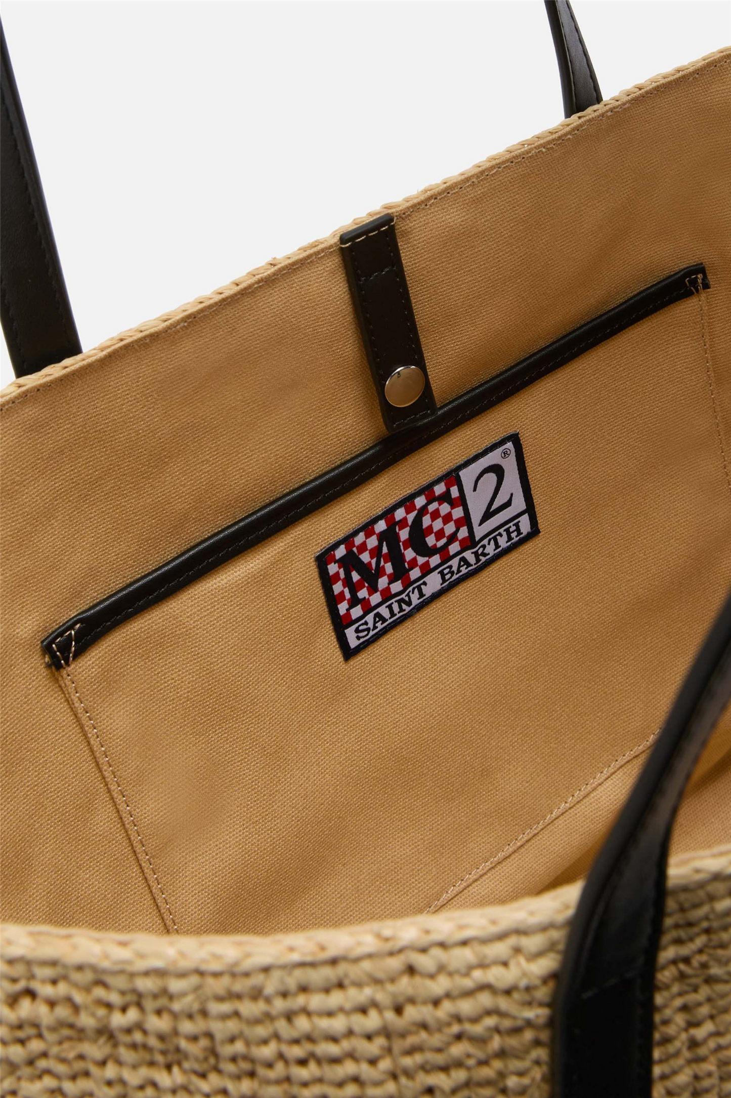 Raffia City Bag Black Embroidery
