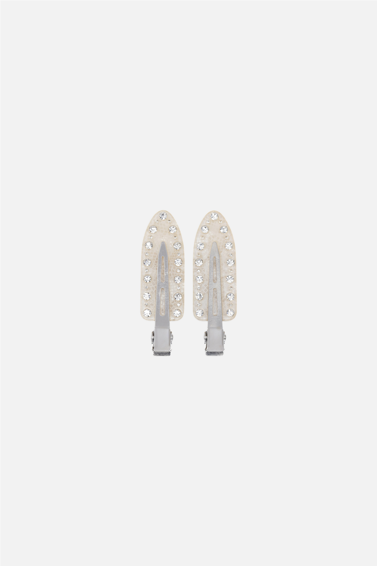 No Crease Twinkle Crystal Clips // 2 pcs Beige.