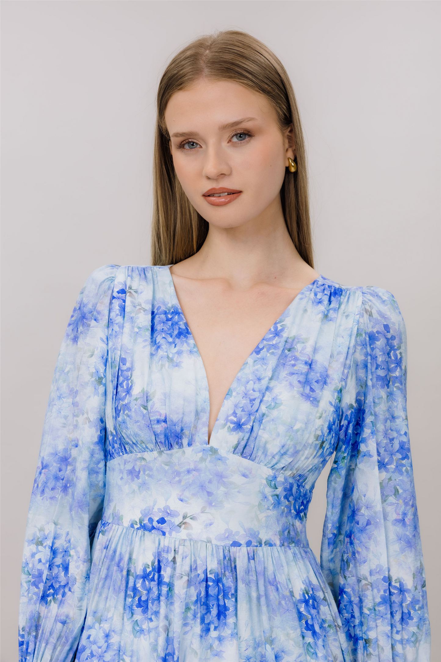 Livorno Dress Blue Flower Aop.