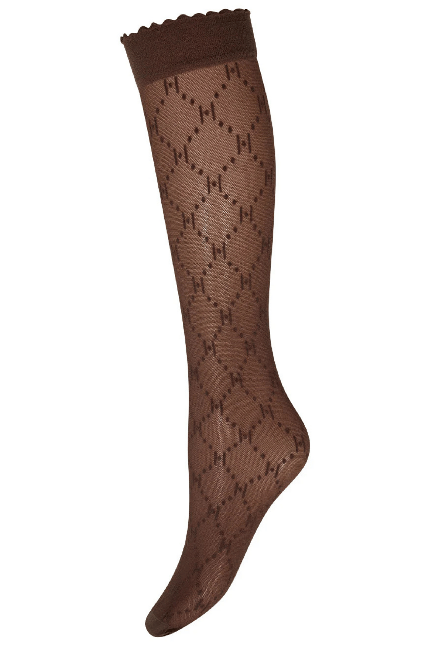 Knee high logo Brown