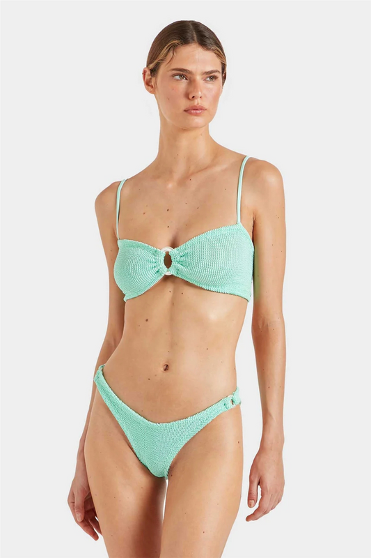 Misty Bikini Pearly hoop Metallic Mint