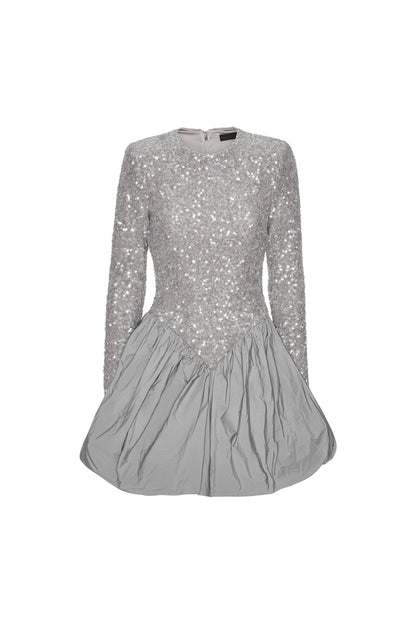 Sequin Mini Dress Alloy (Light Gray)