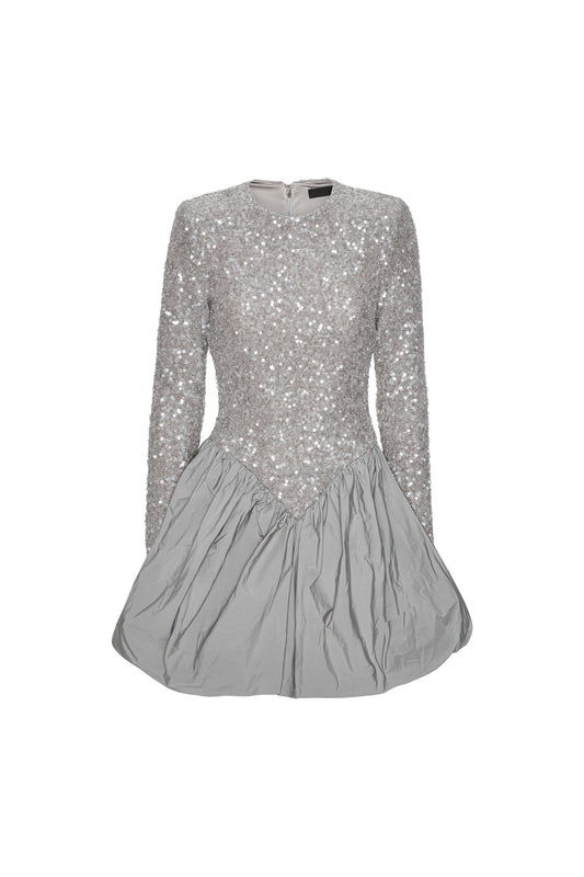 Sequin Mini Dress Alloy (Light Gray)