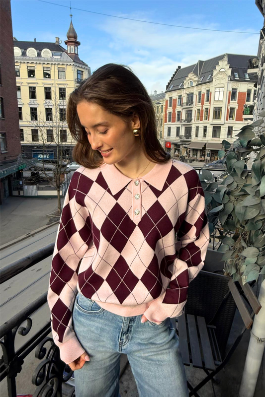 Lovemycras Pullover Pink Grape Check